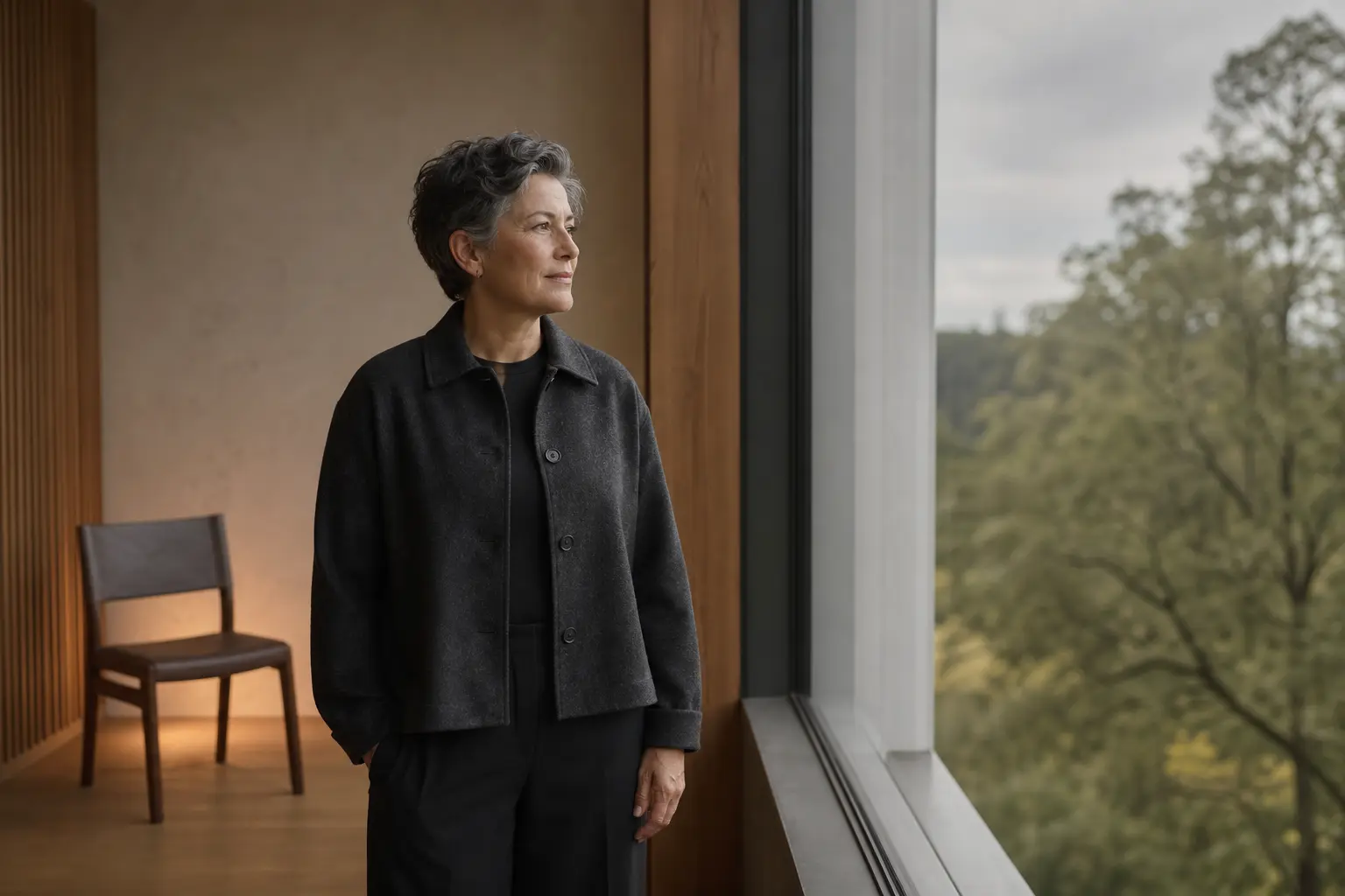 A leader reflecting quietly